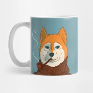 Pipe smoking Shiba Inu Mug